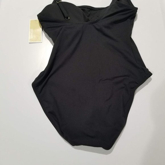 Michael Kors Logo Chain Scoopneck One Piece Swimsuit Black - Picture 8 of 11